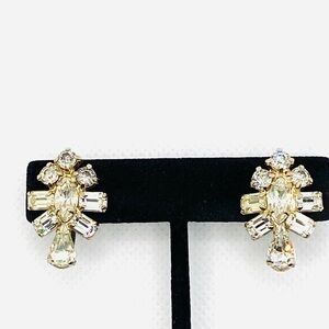 Vintage Crystal Screw On Earrings Jewelry